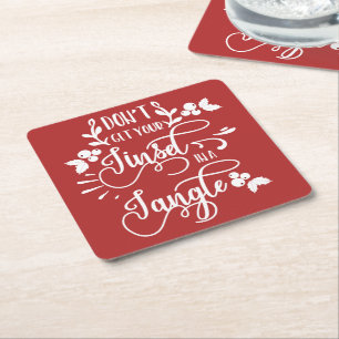 Hämta inte din tanisel i en tangle christmas underlägg papper kvadrat