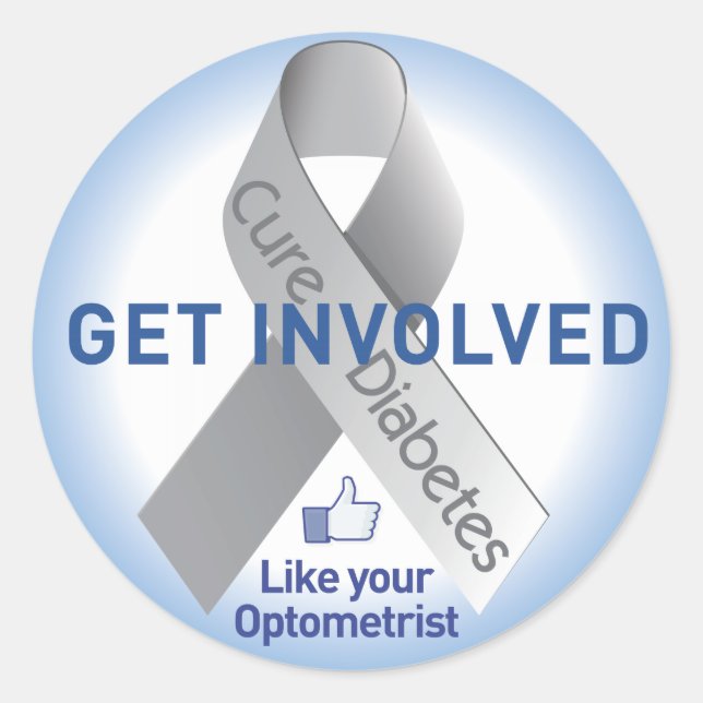 Hämta involverad diabetesstämpel runt klistermärke (Framsida)