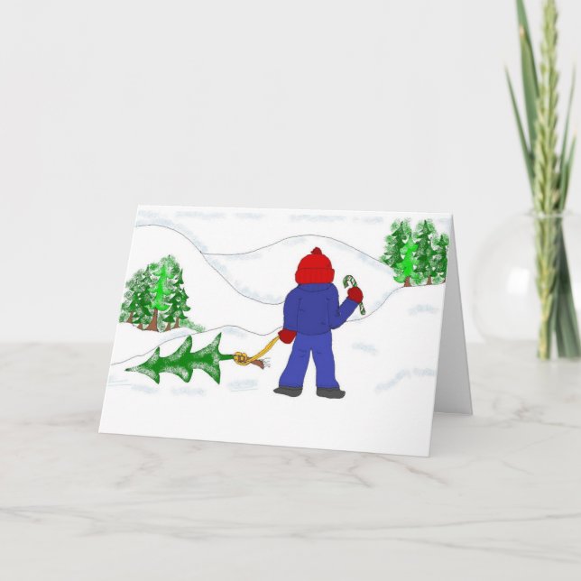 Hämta julgranen helgkort (Framsida)