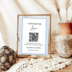 Hämta kärlek QR-kodDusty Blue bröllop Poster