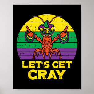 Hämta Kräftor från Cray Funny Mardi Gras Women Man Poster