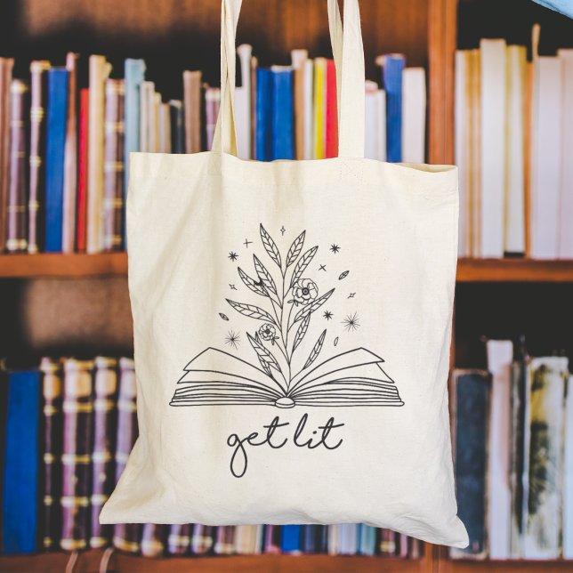 Hämta Lit Blooming Blommigt Bok Tygkasse (Skapare uppladdad)
