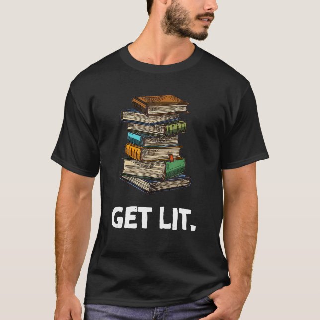 Hämta Lit Bok Bok Meme Reading Bokar Bookworm T Shirt (Framsida)