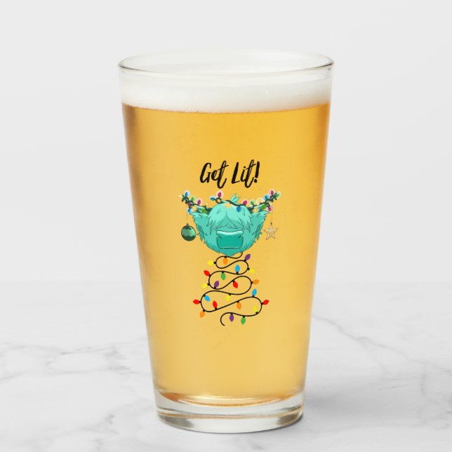 Hämta Lit Coo Pint Glass Glaskopp (Framsida fylld)