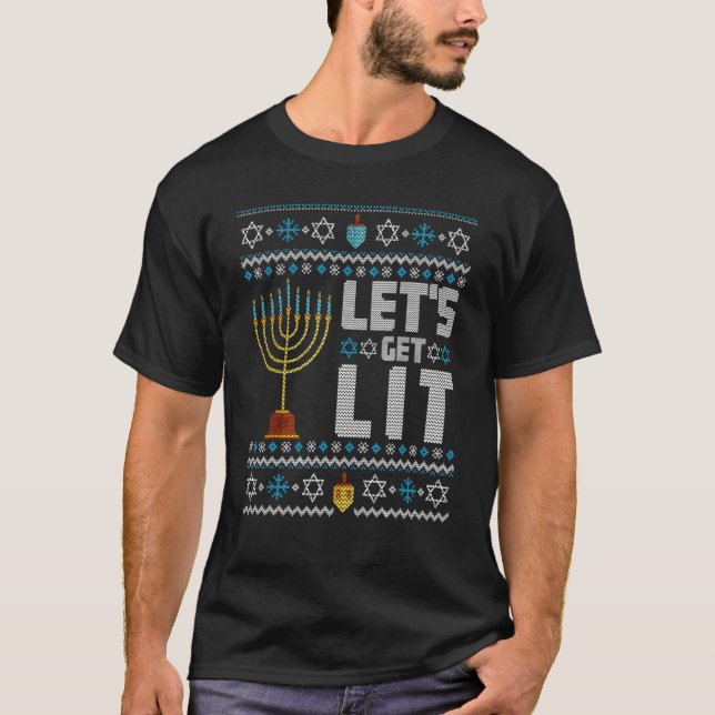 Hämta Lit Hanukkah T Shirt (Framsida)