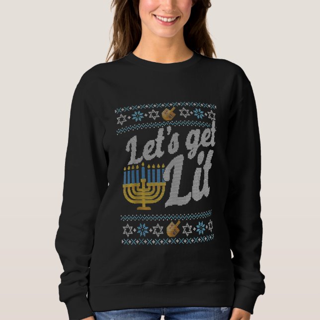 Hämta Lit Shirt Ugly Hanukkah Channukah T (Framsida)