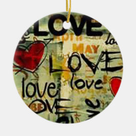 Hämta lite Kärlek Graffiti Julgransprydnad Keramik