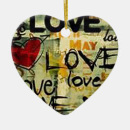Hämta lite Kärlek Graffiti Julgransprydnad Keramik