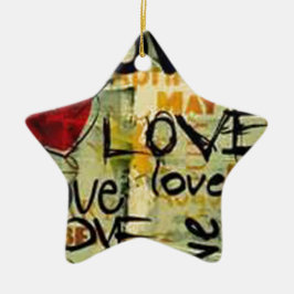 Hämta lite Kärlek Graffiti Julgransprydnad Keramik