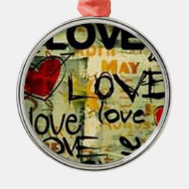 Hämta lite Kärlek Graffiti Julgransprydnad Metall