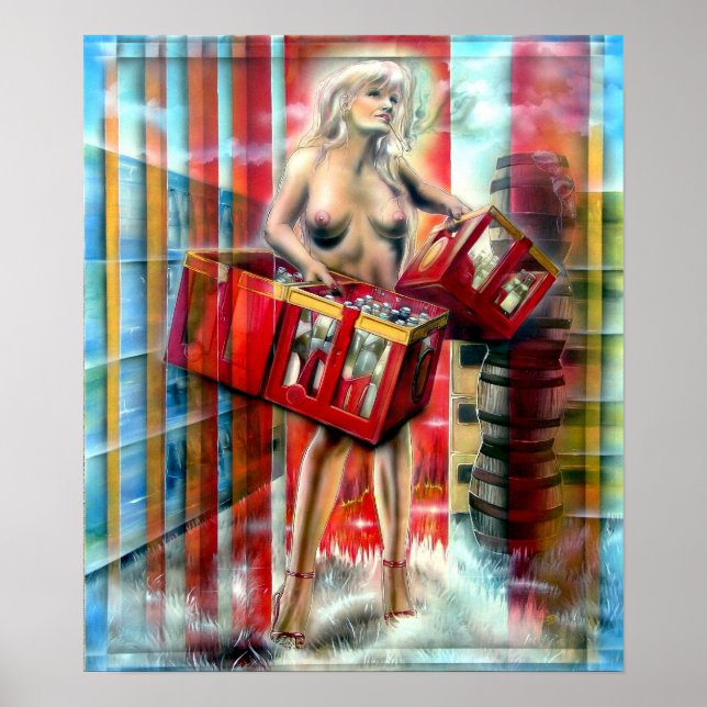 Hämta lite... tryck, drock, kunstdruck, poster, ko poster (Framsidan)