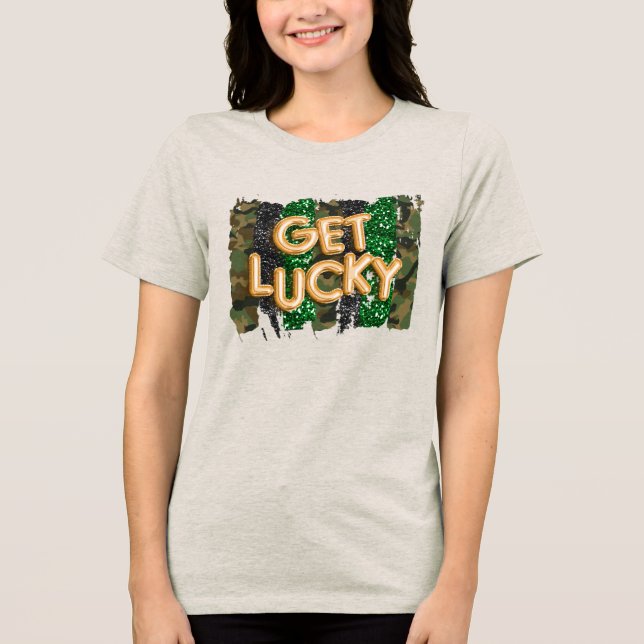Hämta Lucky Foil Balloon Glitter St. Patrick's Day T Shirt (Framsida)