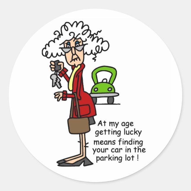 Hämta Lucky Humor Runt Klistermärke (Framsida)