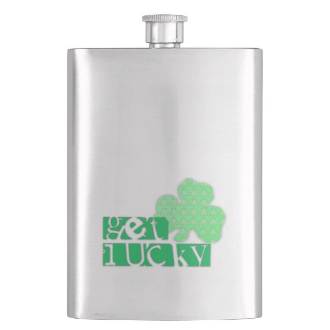Hämta Lucky L Klöver Shamrocks St patty-kolv Fickplunta (Framsidan)