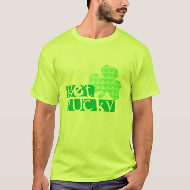 Hämta Lucky L Klöver Shamrocks St patty Manar Tee (Framsida)