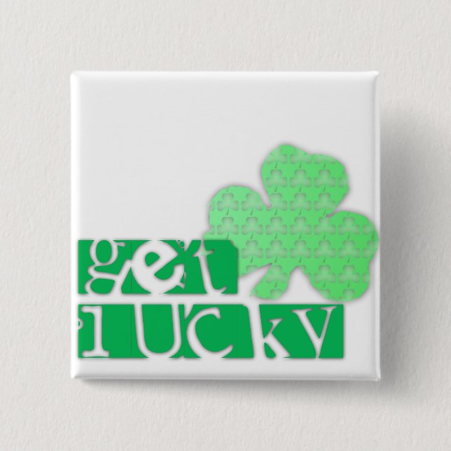 Hämta Lucky L Klöver Shamrocks St patty S-knapp Knapp (Framsida)