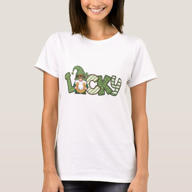 Hämta Lucky - Roligt St. Patrick's Day med Gnome T Shirt (Framsida)
