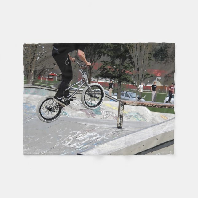 "Hämta Luft" BMX Rider Fleecefilt (Framsidan (Horisontell))
