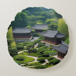 "Hämta Lugn hem - traditionell byvy Rund Kudde