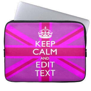 Hämta Lugn om din Behålla på Fuchsia Union Jack Laptop Fodral