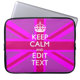 Hämta Lugn om din Behålla på Fuchsia Union Jack Laptop Sleeve