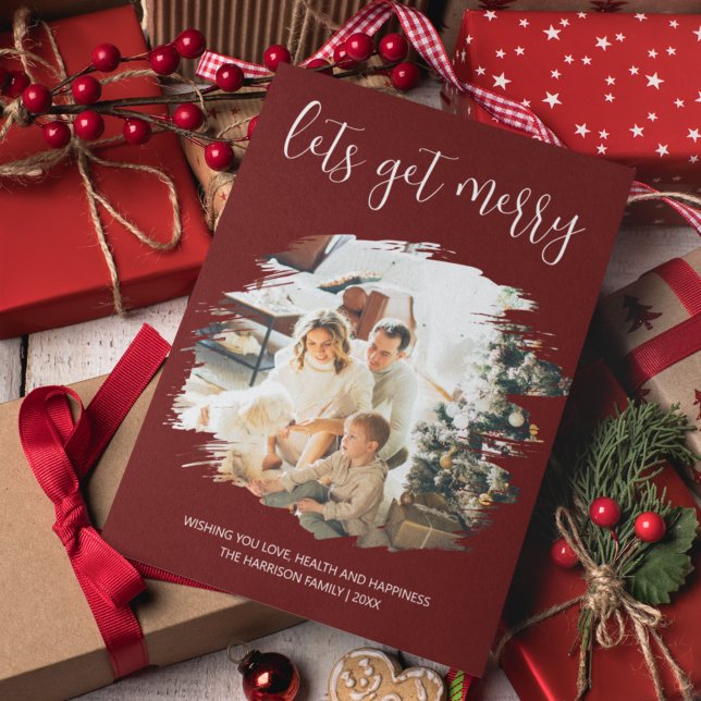 Hämta meri | Brushed Effect Photo jul Julkort (Skapare uppladdad)