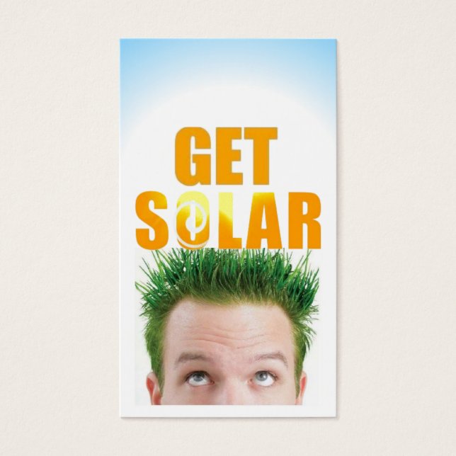 Hämta miljövänlig förnybar energi för solenergi me visitkort (Framsidan)