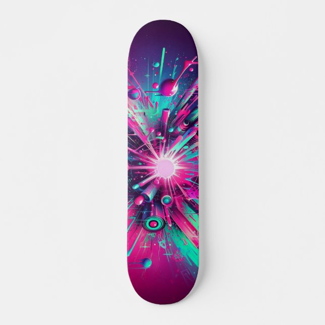 Hämta Neon Paint mönster Mini Skateboard Bräda 18,5 Cm (Framsida)