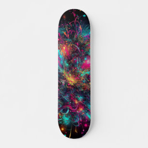 Hämta Neon Paint mönster Mini Skateboard Bräda 18,5 Cm