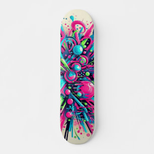 Hämta Neon Paint mönster Mini Skateboard Bräda 18,5 Cm