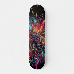 Hämta Neon Paint mönster Mini Skateboard Bräda 18,5 Cm