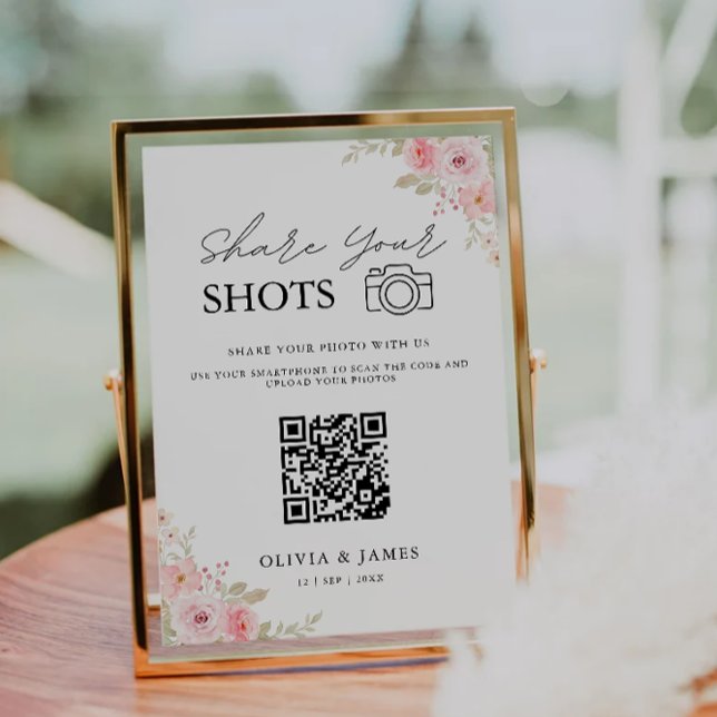 Hämta QR-kodsignalen för Kärlek, Ro Inbjudningar (Capture The Love Qr Code Sign, Rose Invitation)