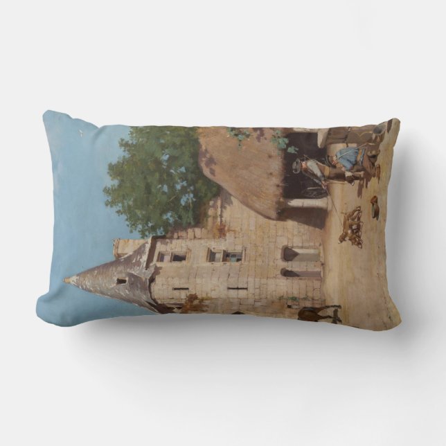 Hämta Redo för Hunt (medeltida scen) Lumbarkudde (Framsida)