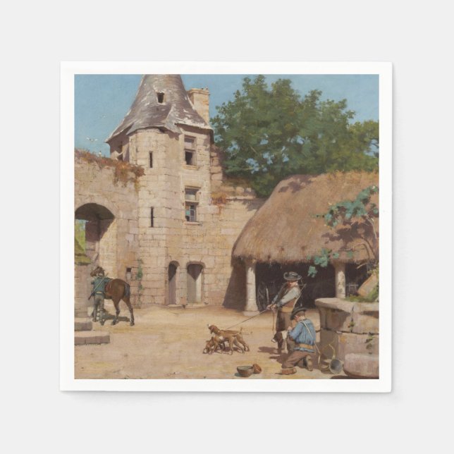 Hämta Redo för Hunt (medeltida scen) Pappersservett (Framsidan)