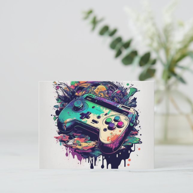 Hämta Redo för Roligt med ett vykort för spelkonso (Stående Fram)