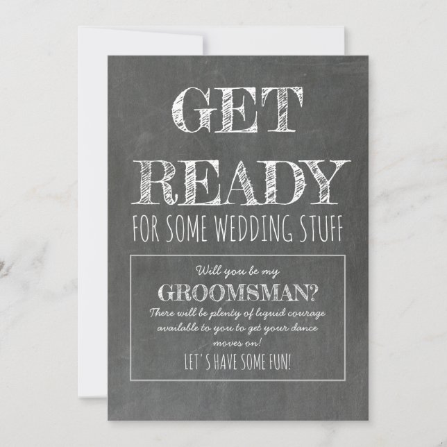 Hämta Redo - lustigt Groomsman Frieri Inbjudningar (Framsida)