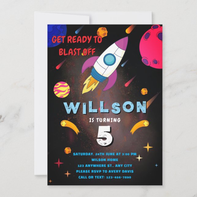 Hämta Redo till avbrottsfri Galaxy-transport Inbjudningar (Framsida)