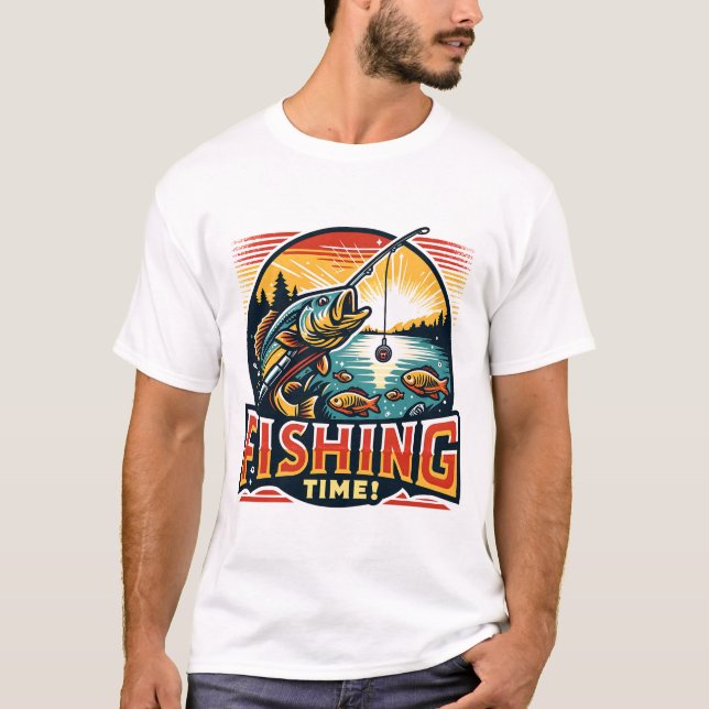 Hämta Redo till fisk, Perfektens fångsttid T Shirt (Framsida)