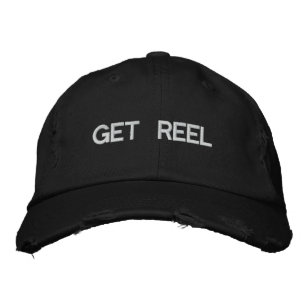 Hämta Reel Fishing Embroied Hat Black Broderad Keps