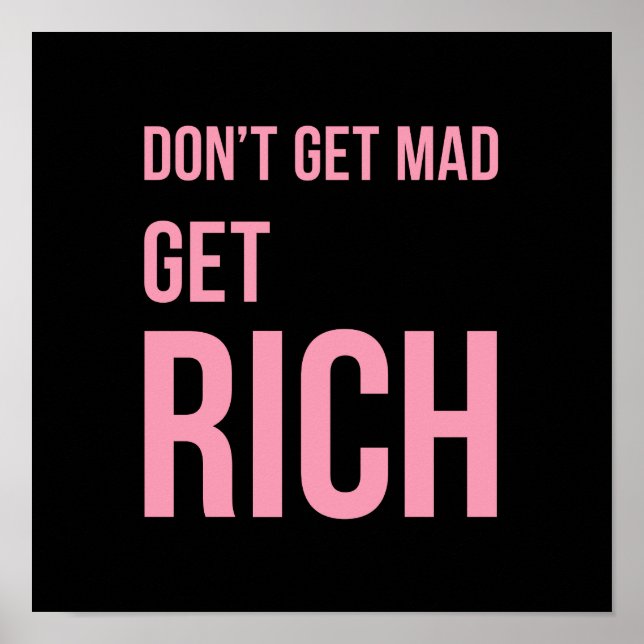 Hämta Rik Money-offerter Poster Rosa Black (Framsidan)