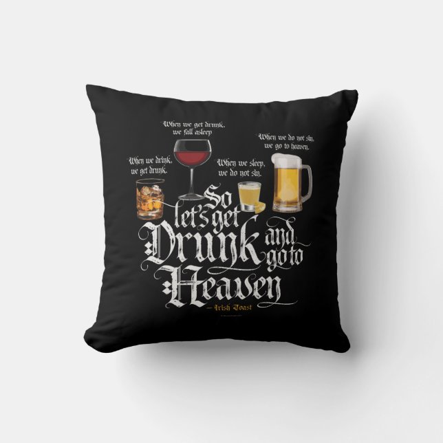Hämta rökning och gå till himlen (Irish Drinking T Kudde (Framsida)