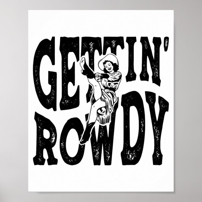 Hämta Rowdy Bridesmaid Bride Cowtjejer Bacheloret Poster (Framsidan)