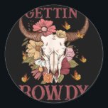 Hämta Rowdy Western Cowgirl Wildblomma Groovy Ba Runt Klistermärke<br><div class="desc">Hämta Rowdy Western Cowgirl WildblommGroovy Bachelorette</div>
