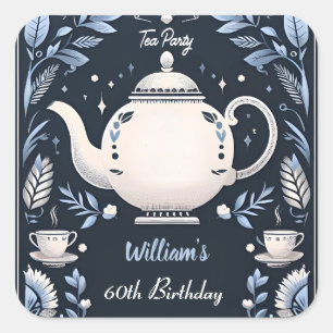 Hämta Royal Chic Vuxen Fairy Tea Party 60:e födels Fyrkantigt Klistermärke