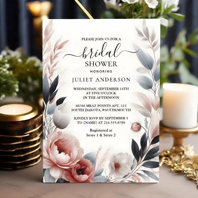 Hämta Silke Rosa Boho Peony Dusty Ro Möhippa Inbjudningar (Skapare uppladdad)