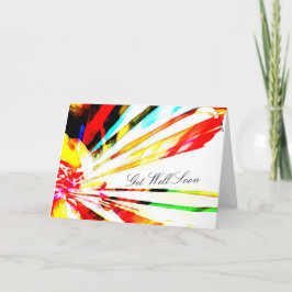 "Hämta snart" Cheery Abstrakt Solrosart Kort