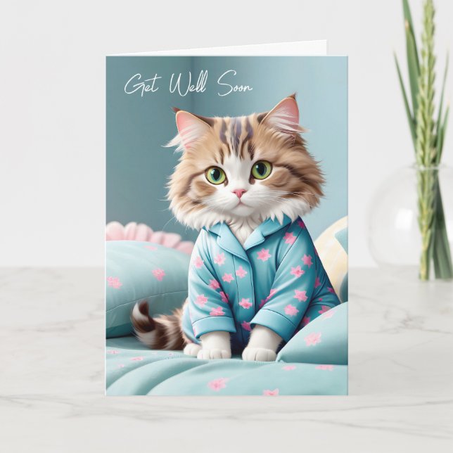 Hämta snart katt i Pajamas Kort (Framsida)