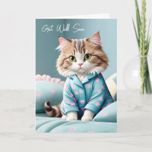 Hämta snart katt i Pajamas Kort