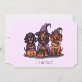 Hämta Spooky Dachshund Hundar Halloween Inbjudningar