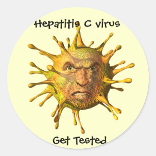 Hämta testade Hepatit C-virusklistermärken Runt Klistermärke
